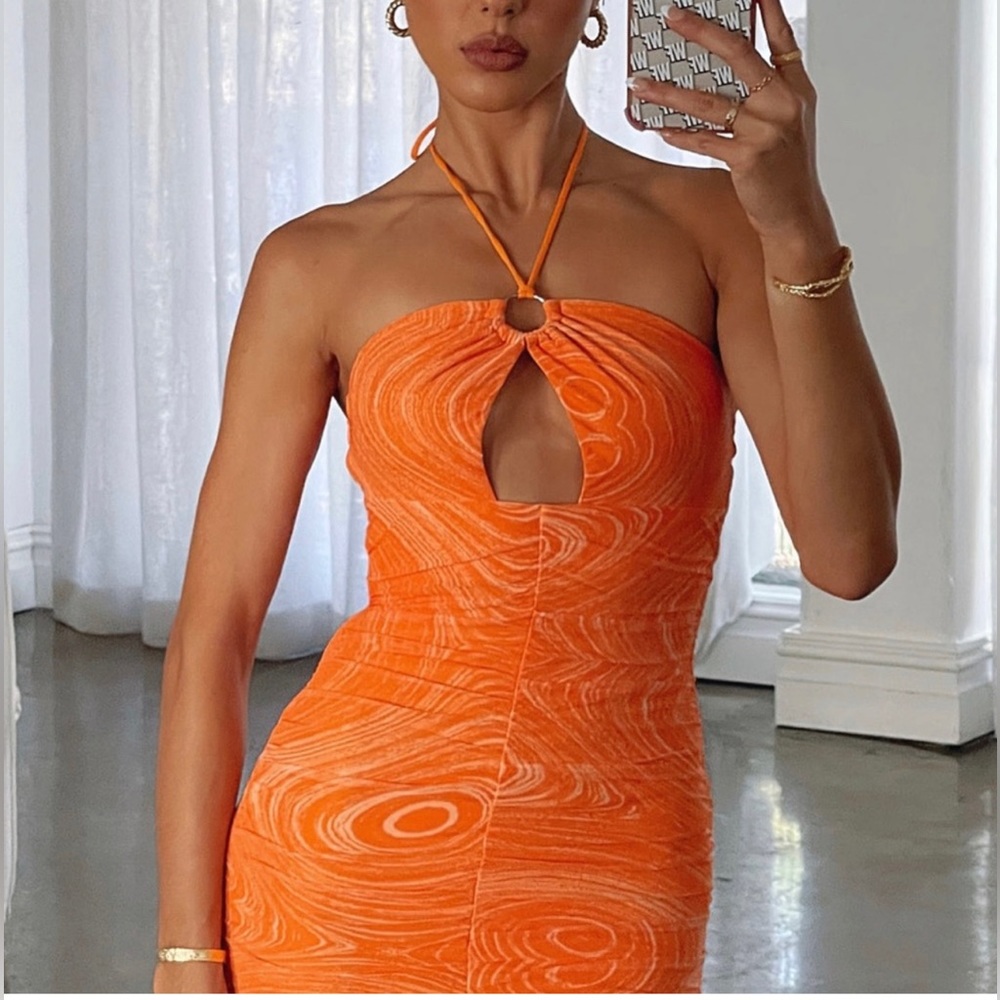 Whit fox orange swirl dress